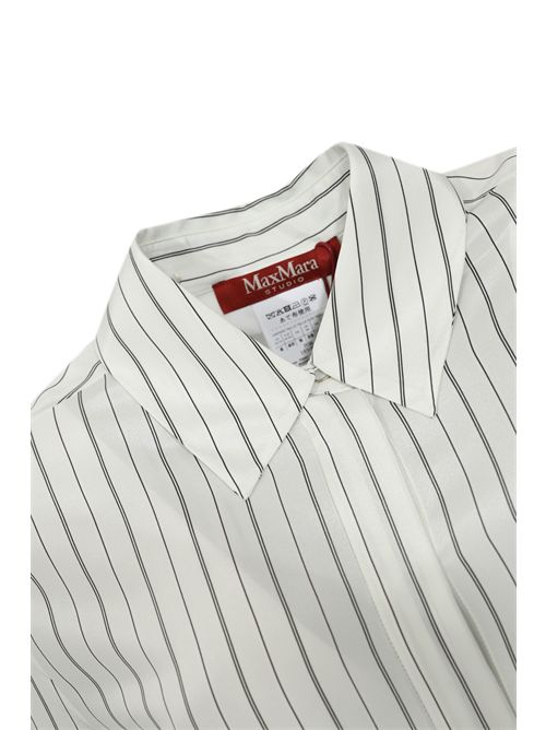 Camicia MSTFLIRT in crepe de chine a righe Verde MAX MARA STUDIO | 2616111011600002